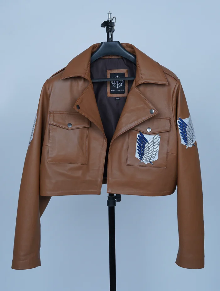Handmade AOT Brown Leather Jacket - Image 1