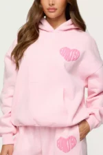 Shop Edikted Major Love Oversized Pullover light pink hoodie