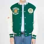 Stranger Things Wool-blend Baseball Green Jacket