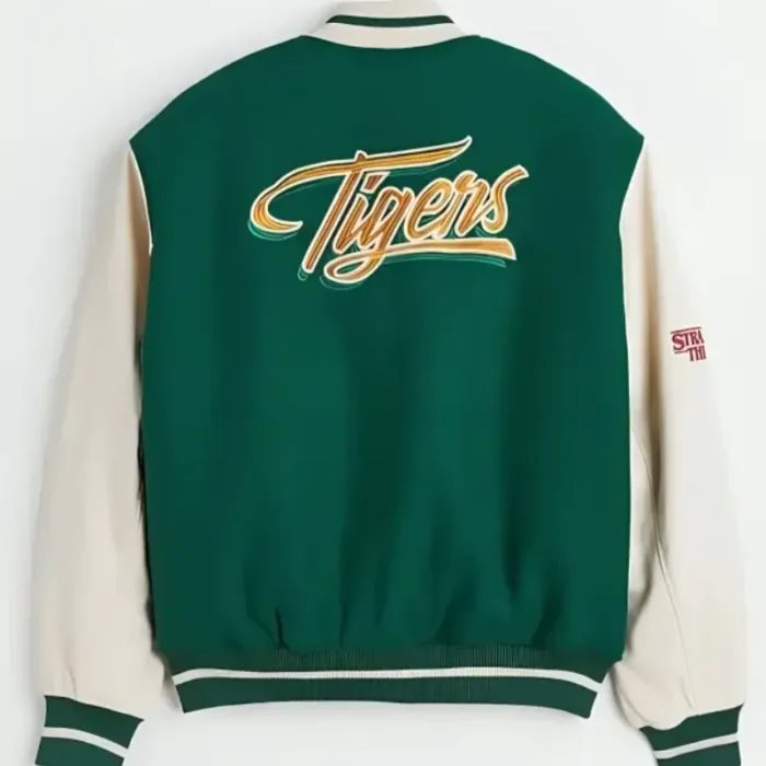 Stranger Things Wool-blend Baseball Green Jacket - Image 4