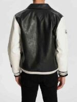 The-Brokenwood-Mysteries-Black-leather-Collared-R-Varsity-Jacket-Back