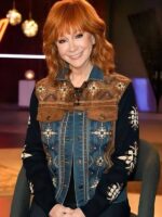 The Voice 2024 Reba McEntire Suede Denim Jacket