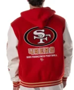 SF 49ers The Wild Collective Hooded Varsity Jacket - Image 2