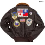 Tom Cruise Top Gun Leather Jacket Back