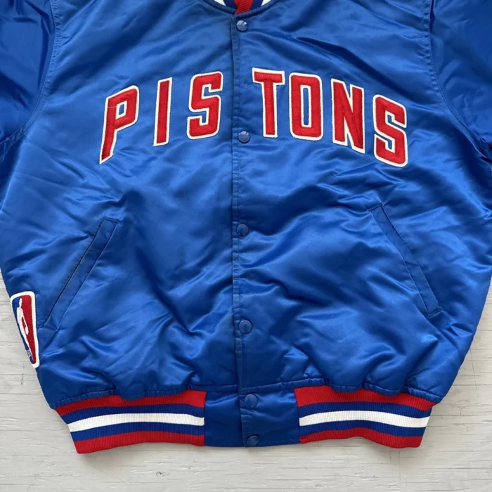 Vintage 90s NBA Starter Detroit Pistons Satin Basketball Jacket Size Large - Image 4