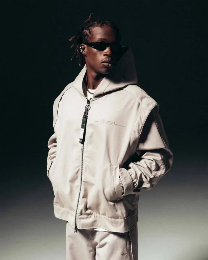 adidas-para-Bad-Bunny-x-Mercedes-AMG-F1-Racing-Zip-Up-Track-Top-with-Balaclava-Grey