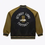 Black/Olive Detroit Lions Double Clutch Satin Jacket - Image 2
