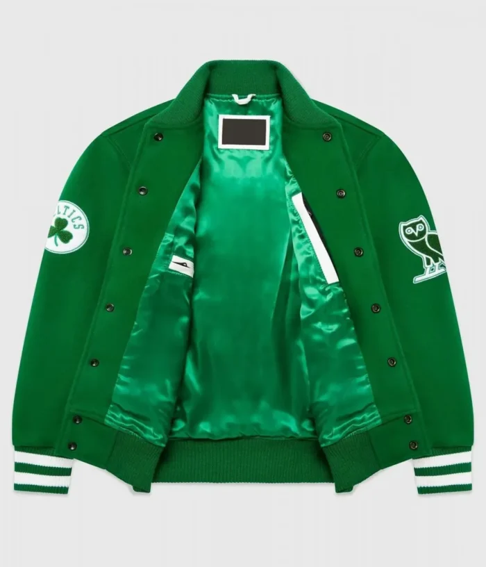 OVO Boston Celtics Varsity Green Wool Jacket - Image 5
