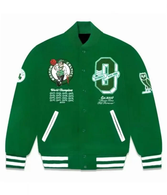 boston-celtics-ovo-varsity-jacket-scaled-1.webp OVO Boston Celtics Varsity Green Wool Jacket - Image 1