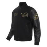 Detroit Lions Full-Zip Black Varsity Jacket