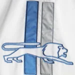 White/Blue Detroit Lions Clean Up Throwback Satin Jacket - Image 4