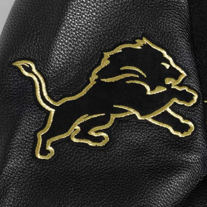 Detroit Lions Full-Zip Black Varsity Jacket - Image 4