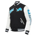 Script Tail Detroit Lions Classic Rib Varsity Jacket - Image 5