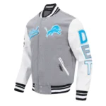 Script Tail Detroit Lions Classic Rib Varsity Jacket - Image 6