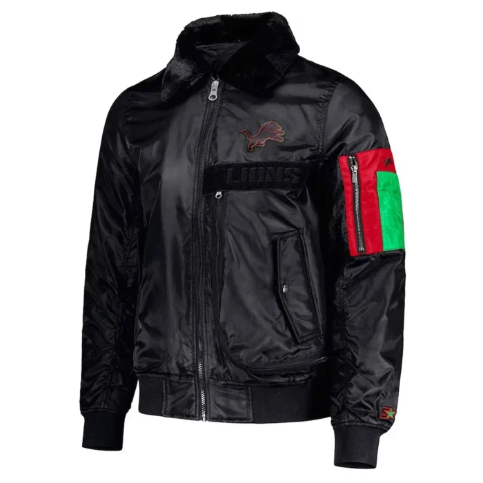 Detroit Lions TY Mopkins Black Jacket - Image 1