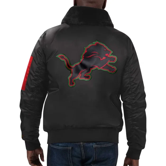 Detroit Lions TY Mopkins Black Jacket - Image 4