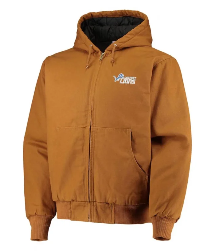 Detroit Lions Dunbrooke Brown Cotton Jacket - Image 1