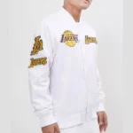 Hardwood Classics Los Angeles Lakers White Satin Jacket - Image 3