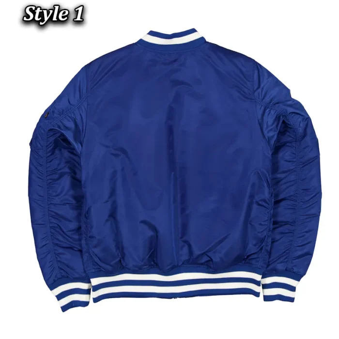 MA-1 Detroit Lions Bomber Royal Blue Jacket - Image 3