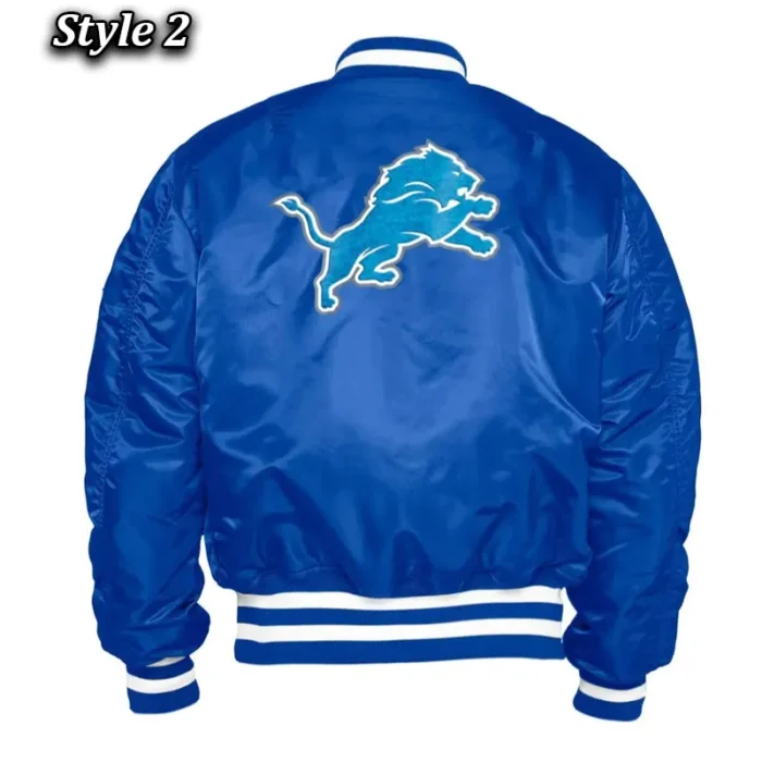 MA-1 Detroit Lions Bomber Royal Blue Jacket - Image 4