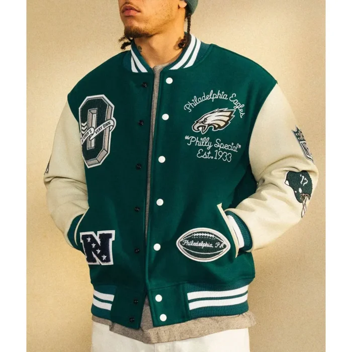 OVO Philadelphia Eagles Varsity Jacket - Image 3