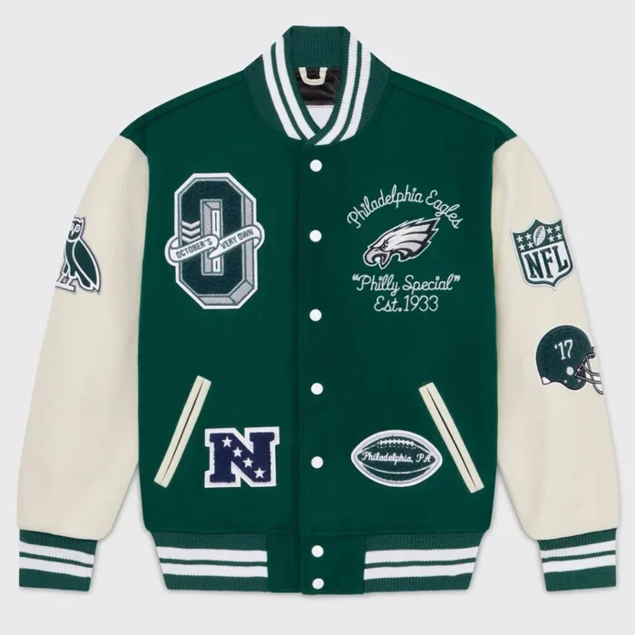 OVO Philadelphia Eagles Varsity Jacket - Image 1