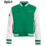 Philadelphia Eagles Cream/Green Retro Classic Varsity Jacket - Image 3