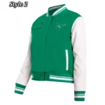 Philadelphia Eagles Cream/Green Retro Classic Varsity Jacket - Image 10