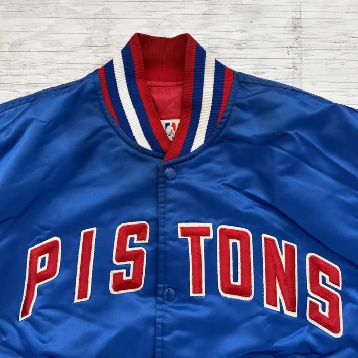 Vintage 90s NBA Starter Detroit Pistons Satin Basketball Jacket Size Large - Image 3