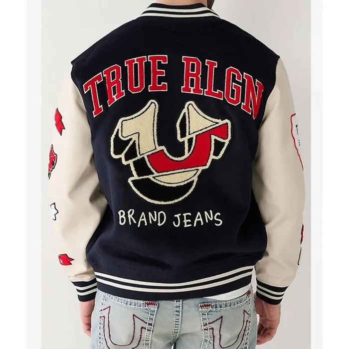 True Religion Spliced Varsity Jacket - Image 4