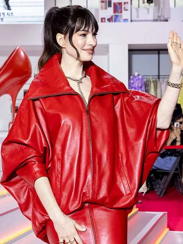 Anne-Hathaway-Seoul-Pre_miere-2026-Red-Leather-Jacket