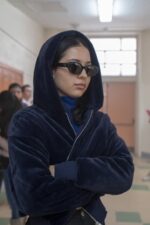 Blue Faux Fur Zip Hoodie