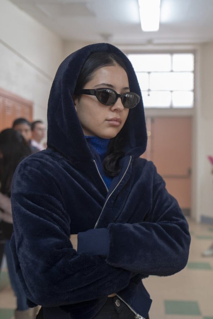 Blue Faux Fur Zip Hoodie