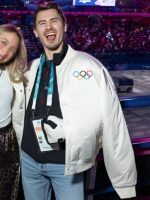 Winter Olympics 2026 Charles Poujade Varsity Jacket - Image 2