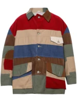 Colorblock Patchwork Corduroy Jacket Front