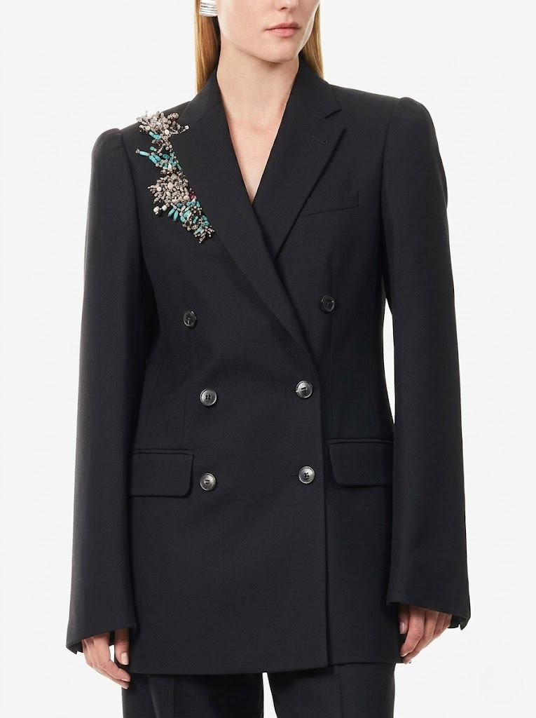 Double-Breasted Wool Blazer Front