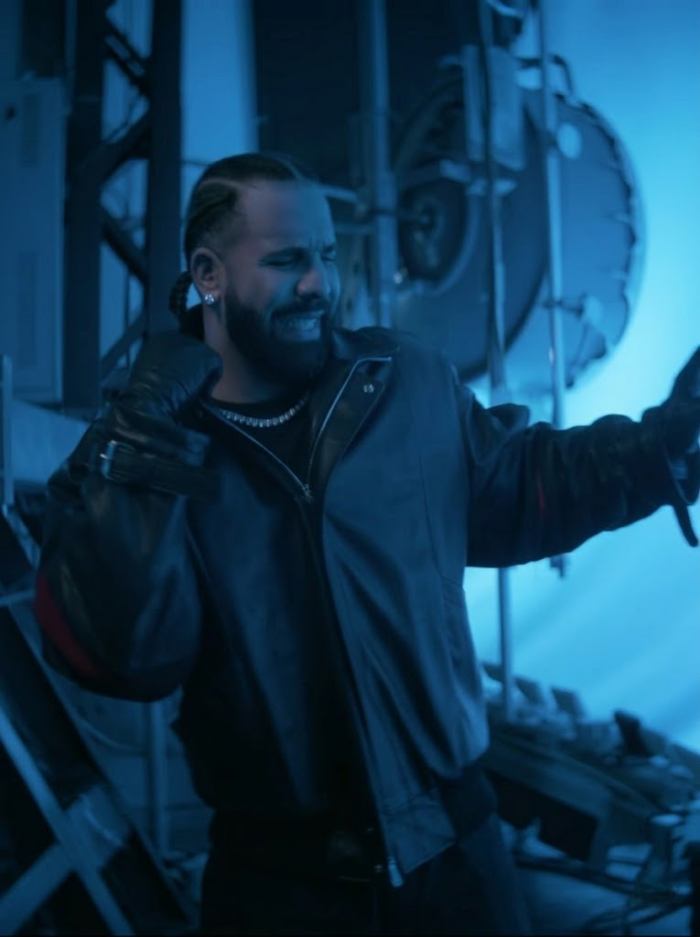 Drake 2 Hard 4 The Radio Oversized Black Leather Jacket Drake 2 Hard 4 The Radio Oversized Black Leather Jacket