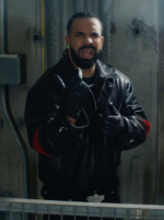 Drake B’s On The Table Red Arm Black Leather Jacket - Image 2