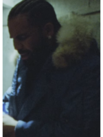 Drake National Treasures Fur Hooded Blue Jacket