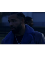 Drake Plot Twist Royal Blue Fur Collar Leather Coat