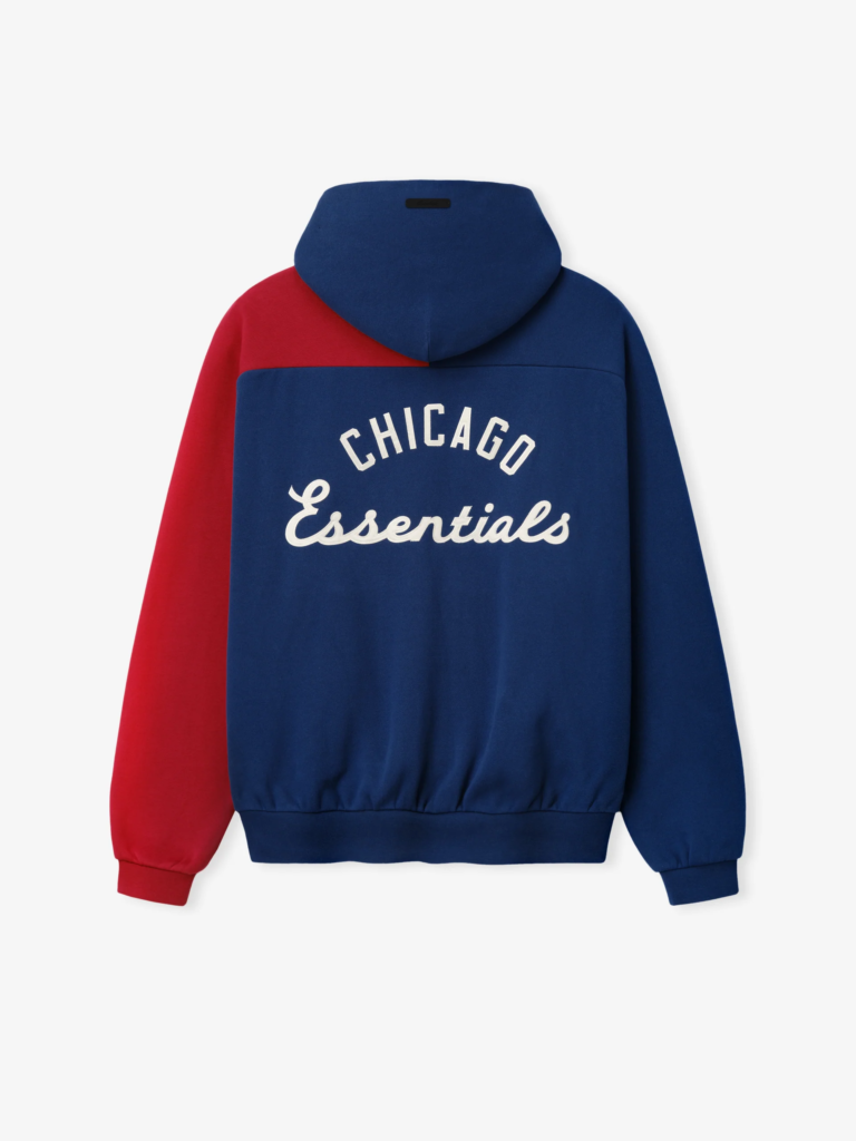 ESSENTIALS Fear Of God x MLB Chicago Cubs Raglan Half Zip Sport Hoodie