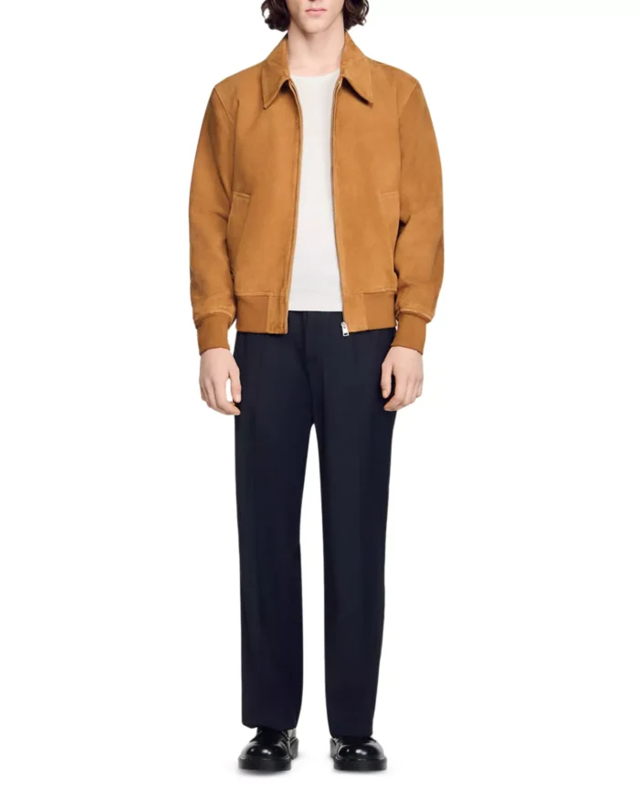 Euphoria S03 Jacob Elordi Suede Leather Jacket Front