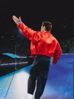 Harry Styles Euphoria in Amsterdam World Tour Together Together Red Satin Jacket