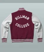 Mens A Different World Maroon and White Varsity Jacket - Image 2