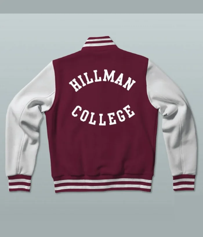 Mens A Different World Maroon and White Varsity Jacket - Image 2