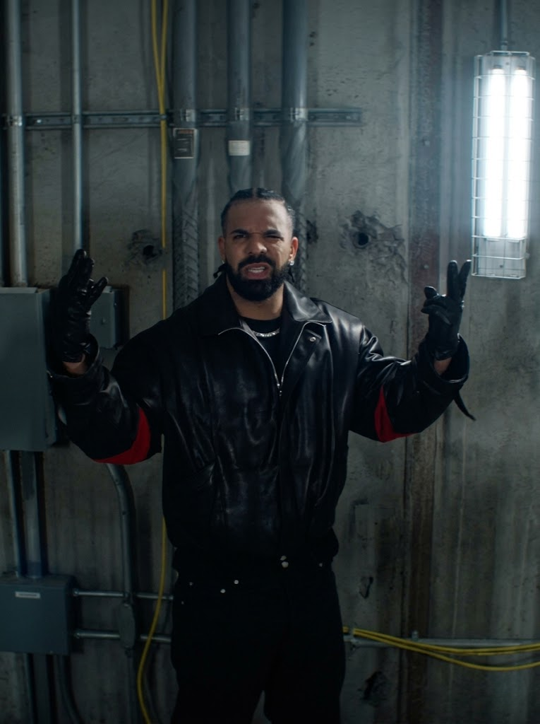 Iceman Album Drake, 21 Savage B’s On The Table Red Arm Black Leather Jacket