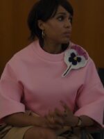 Imperfect Women 2026 Kerry Washington Floral Brooch Pink Top