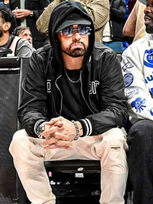 NBA Eminem Black Satin Jacket