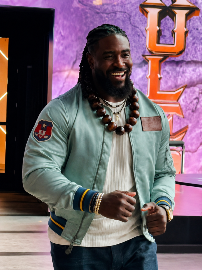 Oba Femi Light Blue Satin Bomber Jacket