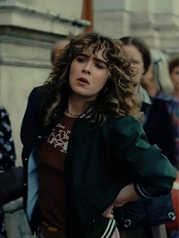 Haley-Lu-Richardson-TV-Series-Ponies-2026-Twila-Hasbeck-Satin-Varsity-Jacket